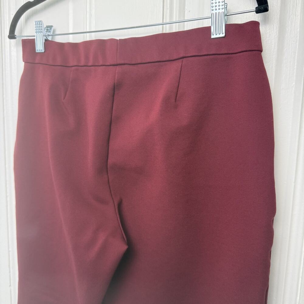 Susan Graver Tailored Trousers Red Wine Medium Petite Button Front Office Career - Picture 6 of 8